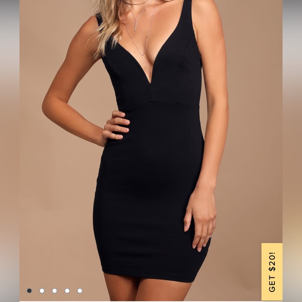 Lulu black bodycon midi dress